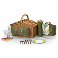 Somerset Double Lid Deluxe Picnic Basket w/ Service for 2